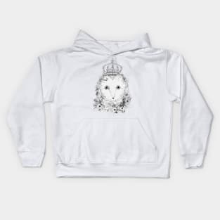 majestic barn owl with flowers Kids Hoodie